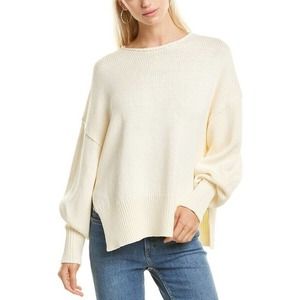 NEW THEORY Size P Chunky Loose Knit Boat Neck Sweater Ecru SIZE L/100%AUTHENTIC